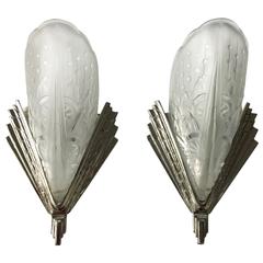 Pair of French Art Deco Sconces Signed by Lorraine Nancy