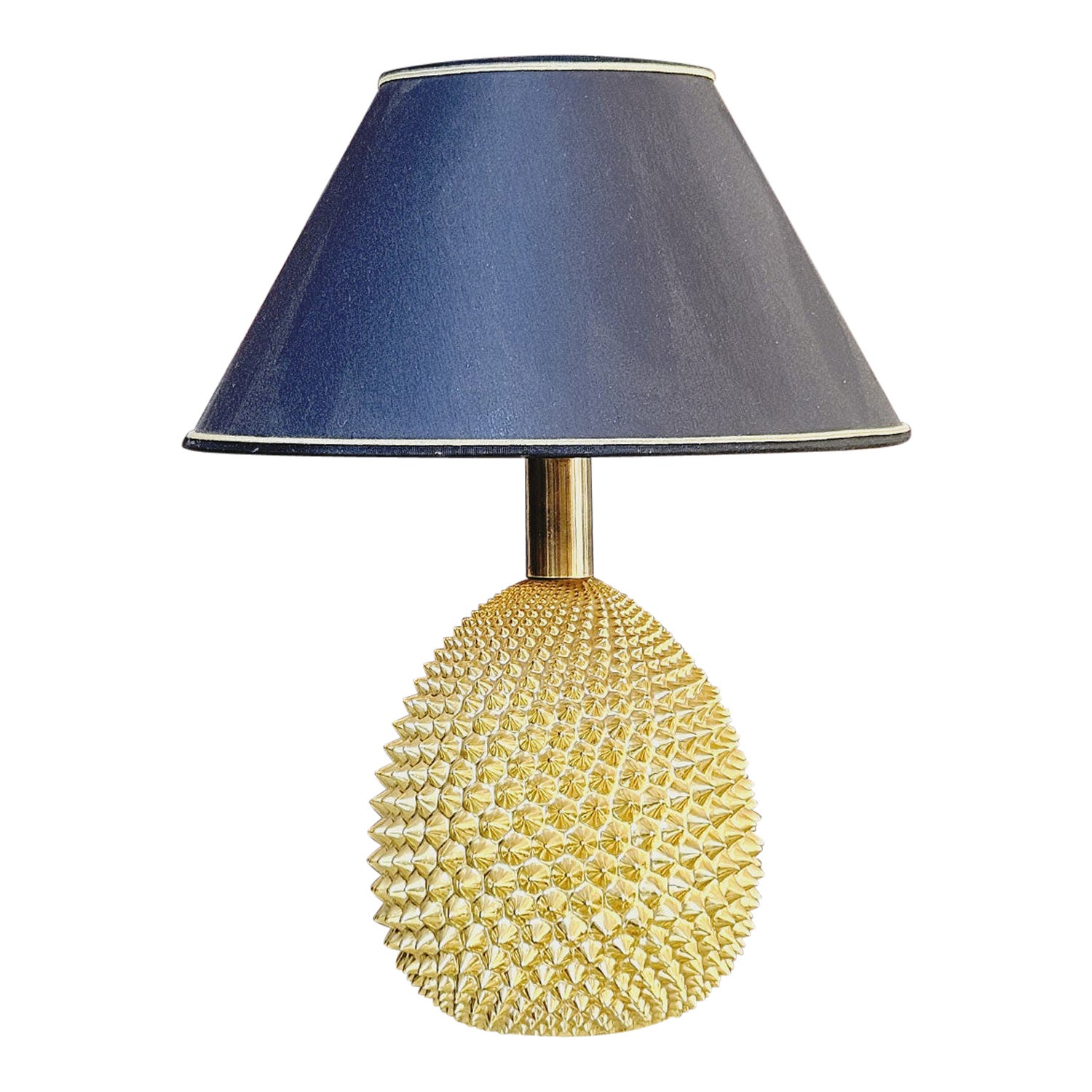 1970er Italienische Keramik Gold Ananas Lampe
