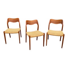 Møller No. 77 Teak Chair with Danish Cord Seat, Mid-Century Scandinavian Design