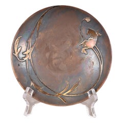 Heintz Arts & Craft - Plat ou écuelle en argent sterling et bronze
