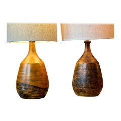 Pair of Ceramic table lamp by Jacques Blin, France, 1960's