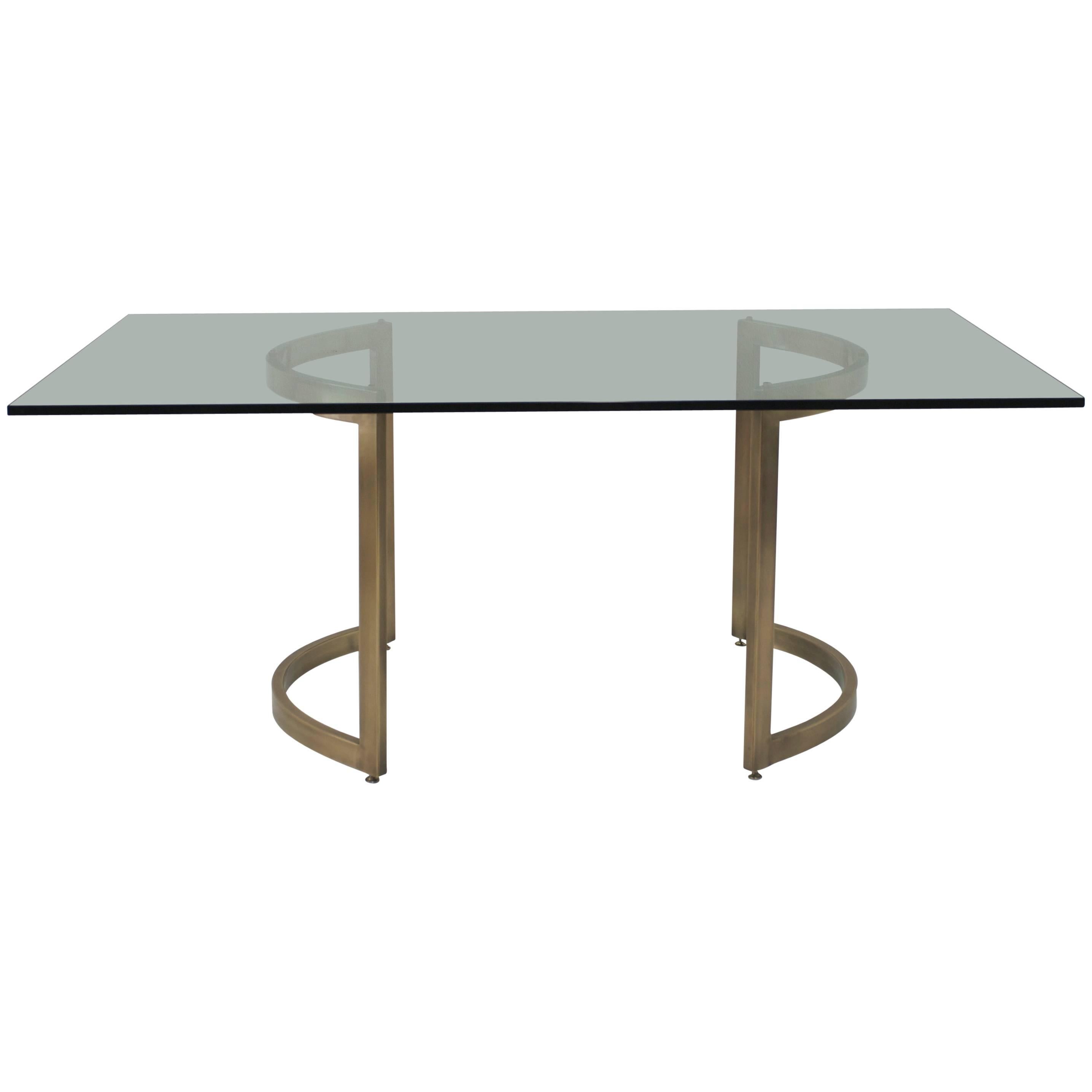 Milo Baughman Burnished Brass Table Base at 1stDibs