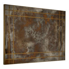 Consola / Espejo de pared de cristal de Murano y latón de mediados de siglo, 2000