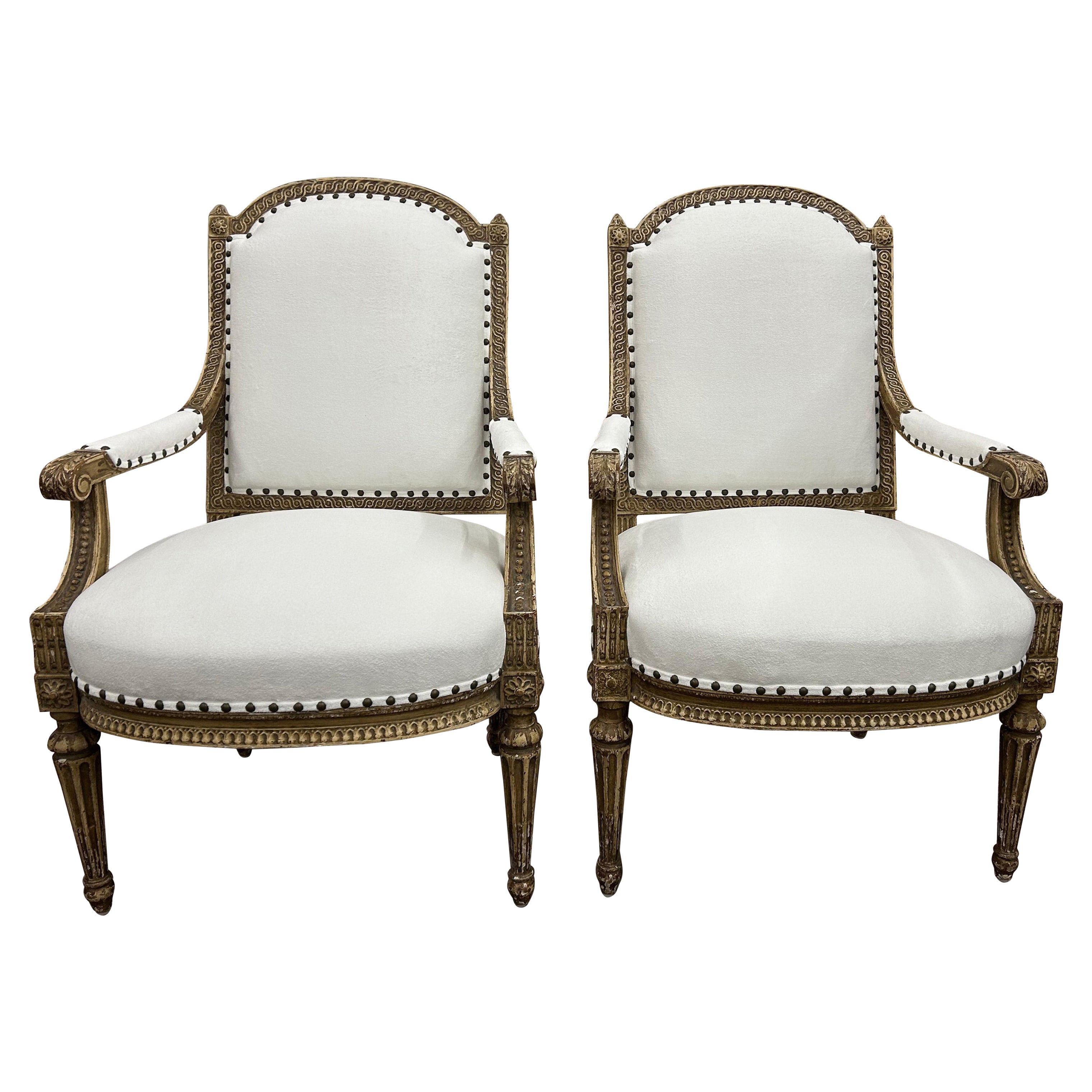 Pair of Late 19th Century Louis XVI Style Chairs For Sale at 1stDibs