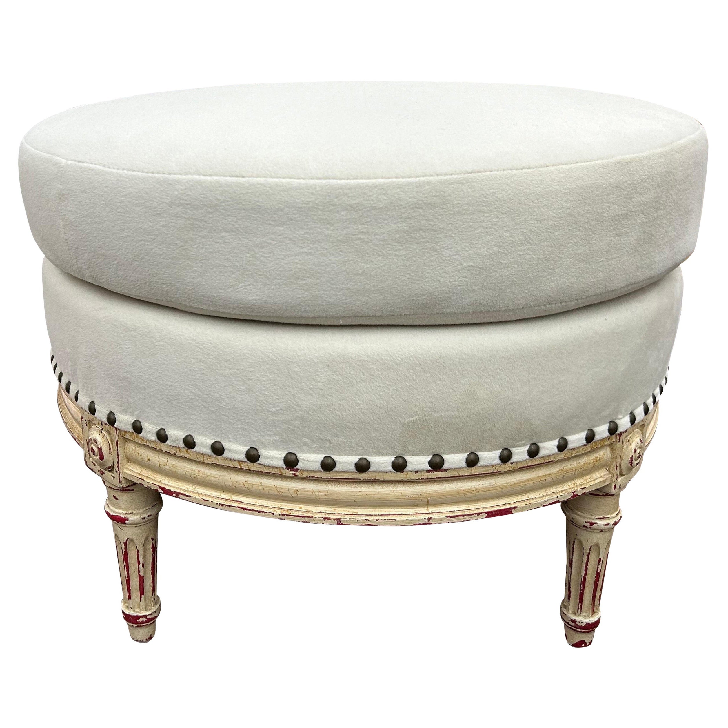French Louis XVI Style Ottoman Or Pouf