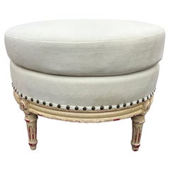 Antique French Louis XVI Style Ottoman Or Pouf