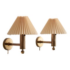 Bergboms, Wall Lights, Brass, Paper, Sweden, 1970s