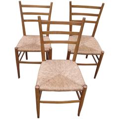 Trio of Modern Italian Chairs in the Manner of Gio Ponti