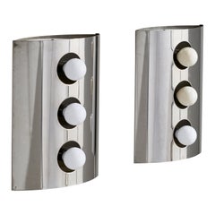 Goffredo Reggiani, Wall Lights, Chrome, Italy, 1970s