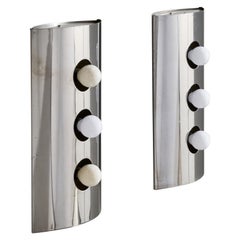 Goffredo Reggiani, Wall Lights, Chrome, Italy, 1970s