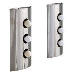Goffredo Reggiani, Wall Lights, Chrome, Italy, 1970s