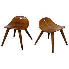 Pair of Heart Stools by Edward Wormley for Dunbar