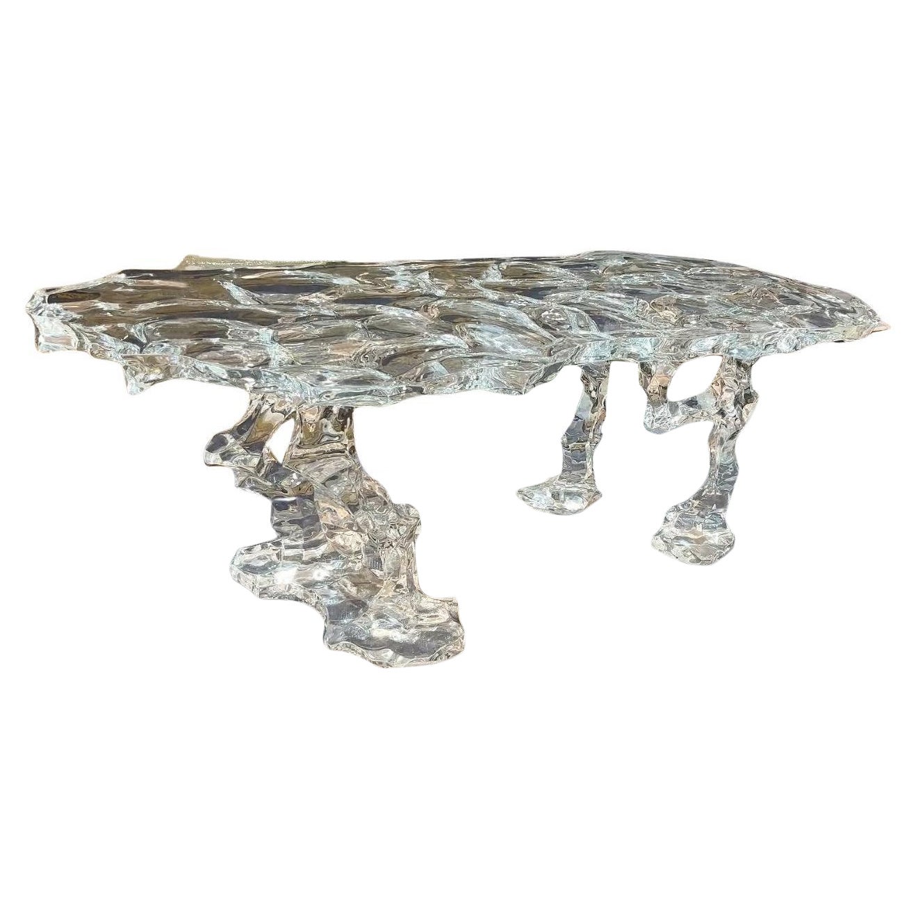 Branch Wave Table – Handmade Crystal mixed Table with Wave-Inspired Design