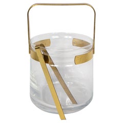 Italian Brass and Glass Ice Bucket