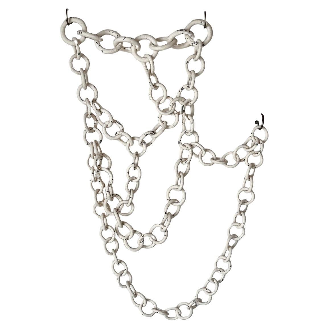 white Ceramic Link Chain Wall Sculpture