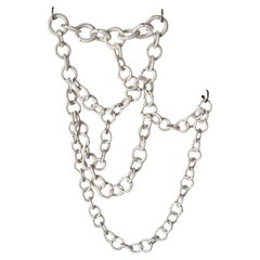 white Ceramic Link Chain Wall Sculpture