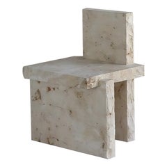 Raw Natural Stone Contemporary Art furniture Beige lime stone Dining Chair