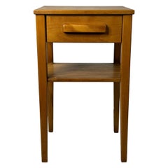 Mid Century Massiv Ahorn Blond Eine Schublade Side Stand