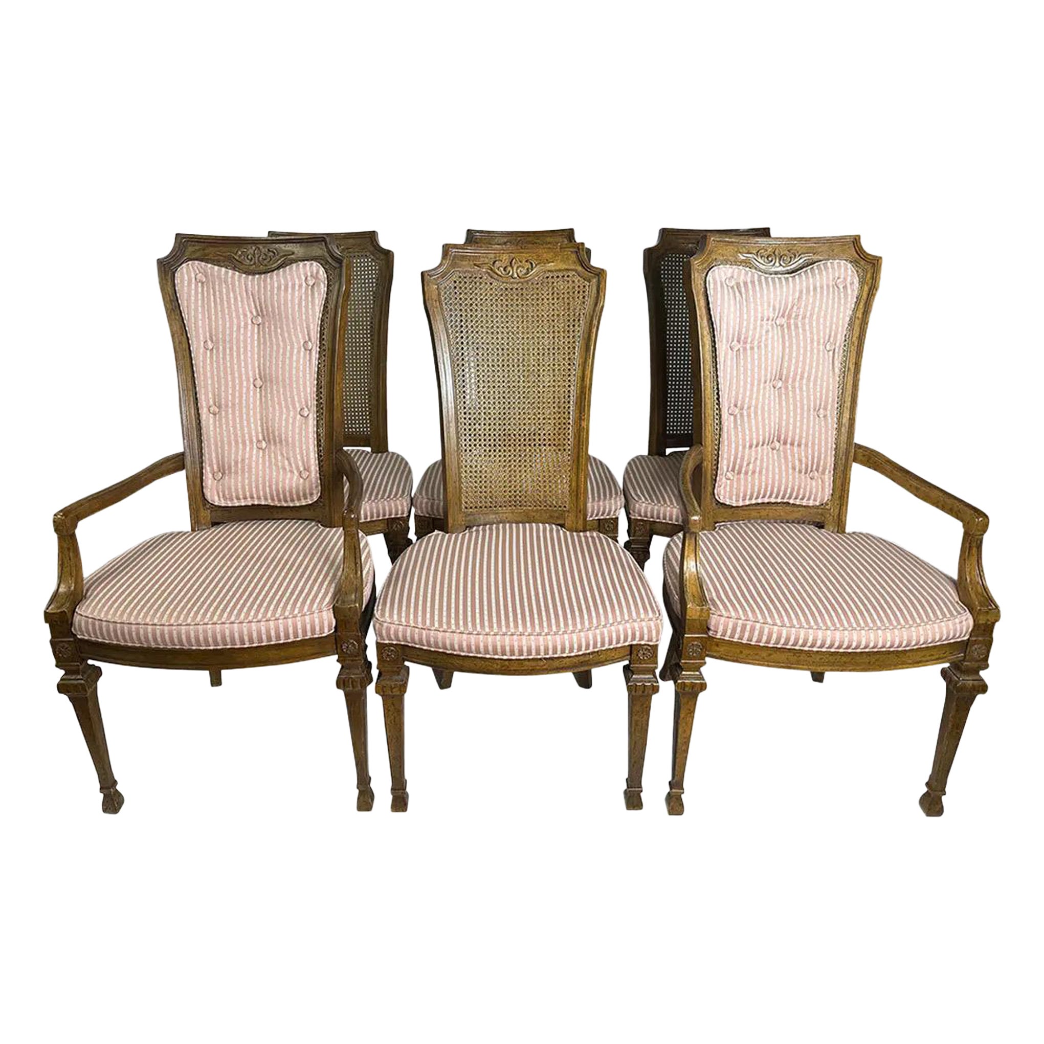 1960er Drexel Rohrrücken Esszimmerstühle - 6er Set