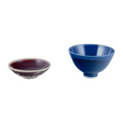 Vintage Sven Hofverberg and Henning Nilsson. Two unique ceramic bowls in ceramic