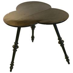 Late 19th Century Small Clover Shape Black Wood Gueridon