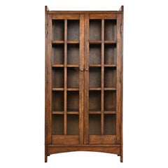Gustav Stickley Style Mission Oak Arts and Crafts Bookcase Cabinet