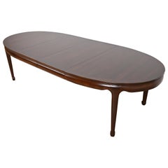 Henredon Hollywood Regency Chinoiserie Walnut Extension Dining Table, Refinished