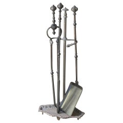 Outils ou ensemble de cheminée victorien anglais, 19e siècle