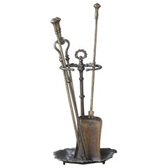 Outils ou ensemble de cheminée victorien anglais, 19e siècle
