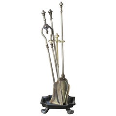 Outils ou ensemble de cheminée victorien anglais, 19e siècle