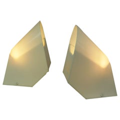 Pair of White Plastic Table Lamps by Cini Boeri for Stilnovo Italy