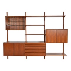 1960s Danish Teak 3-Bay Cado Wall Unit Modular Shelving System by Paul Cadovius