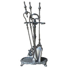 Outils ou ensemble de cheminée victorien anglais, 19e siècle