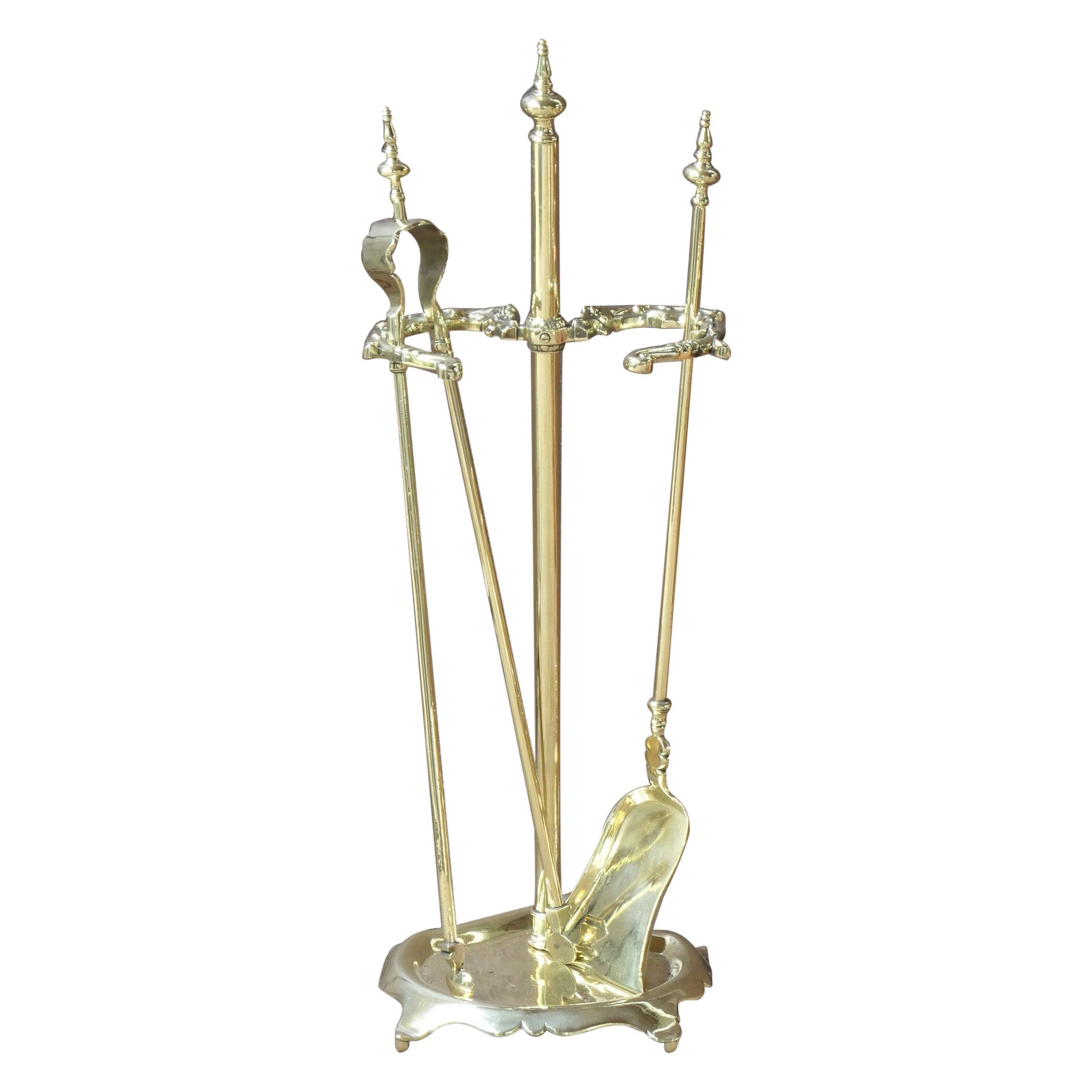 Antique French Napoleon III Period Fireplace Tools o strumenti per il fuoco, XIX secolo
