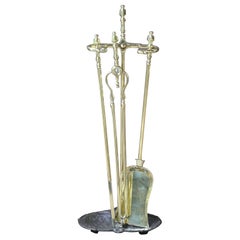 Outils ou ensemble de cheminée victorien anglais, 19e siècle