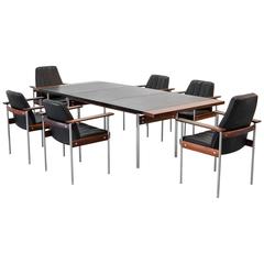 Dining or Conference Group by Sven Ivar Dysthe for Dokka, Six Chairs and Table
