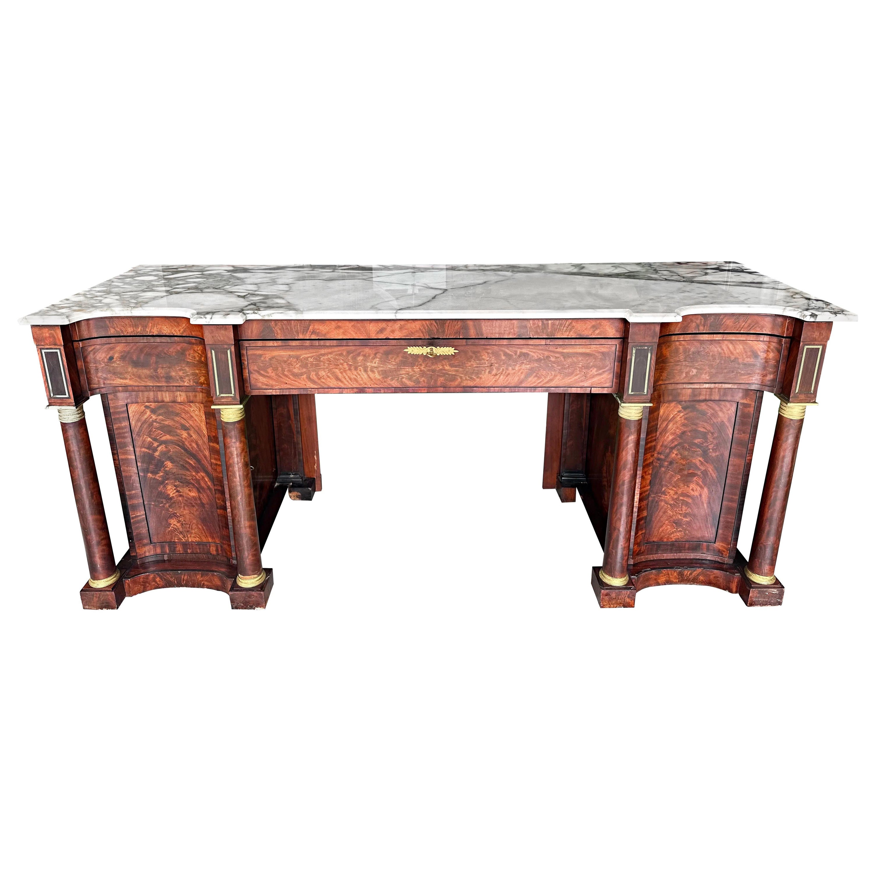 1820’s Federal Empire Marble Top Sideboard