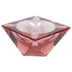 polipink Flavio Poli Pink Faceted Murano Glass Ashtray