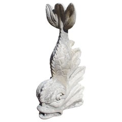 Elemento de piedra caliza italiana tallada para fuente de delfín a la manera de Bernini