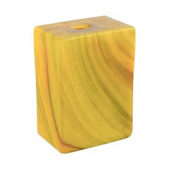 Vintage Per Lütken for Holmegaard. Square art glass vase, "Lava" series.