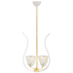 Vollständig restaurierter Anhänger aus Messing und Murano-Glas aus den 1930er Jahren von Barovier, Italien