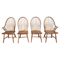 Set of four Slovenian Maple Continuous Arms Windsor chairs
