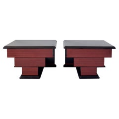 Rougier Style 1990s Post Modern Pyramidal Nightstand