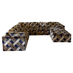 Playpen Style 1970s Modular Sectional Pit Sofa - Seven Pieces