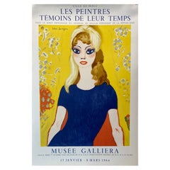 Kees van Dongen MUSÉE GALLIERA, Original Vintage Poster Brigitte Bardot, 1964