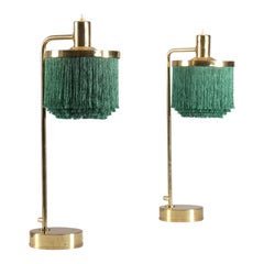 Vintage Pair of Hans-Agne Jakobsson Model B-140 Brass Table Lamps, 1960s