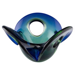 Murano Glass Sommerso Floriform Bowl c1965