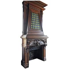 Antique Panelled Room and Fireplace Mantel in Louis XIV Style