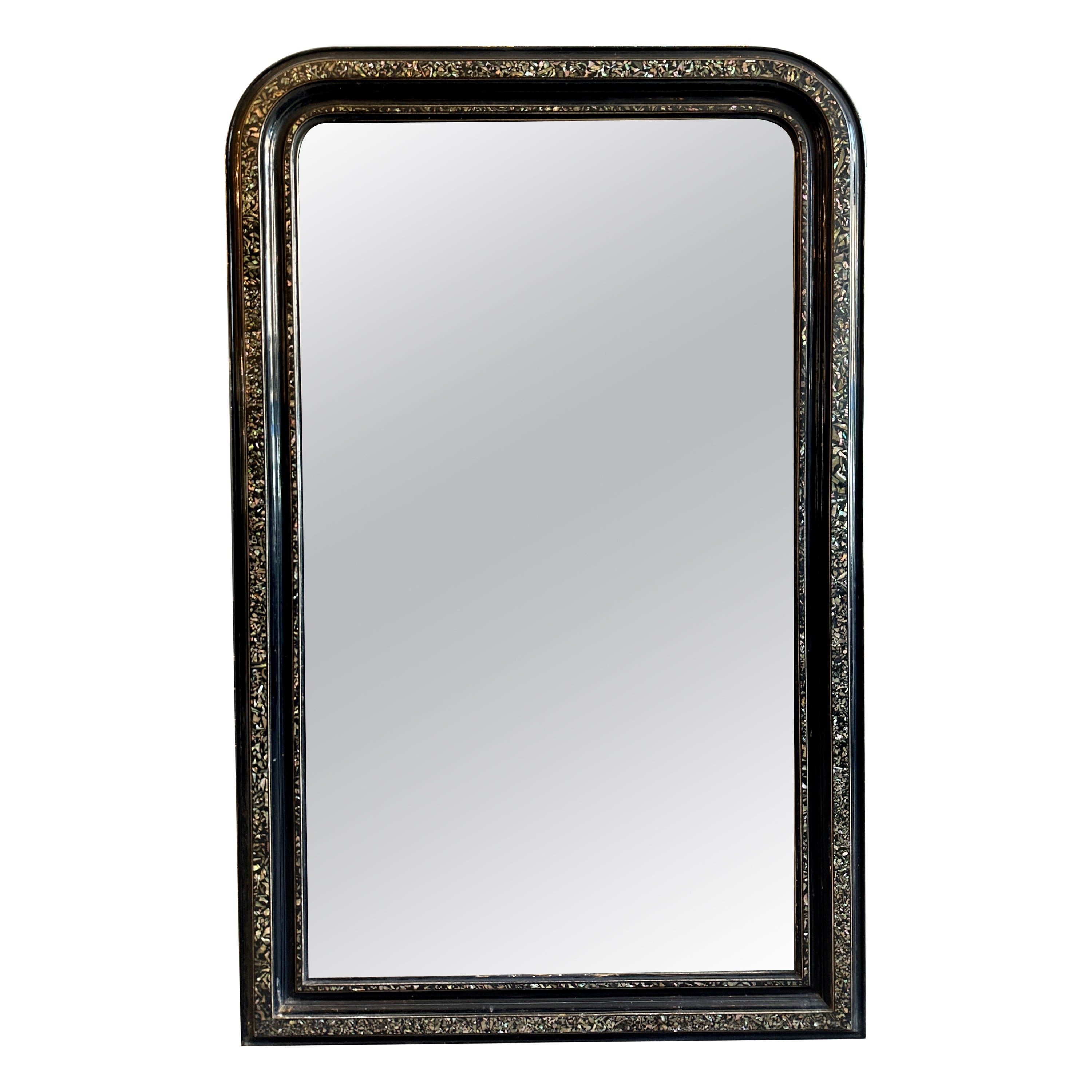An Antique French Ebonized Louis Philippe Style Mirror For Sale
