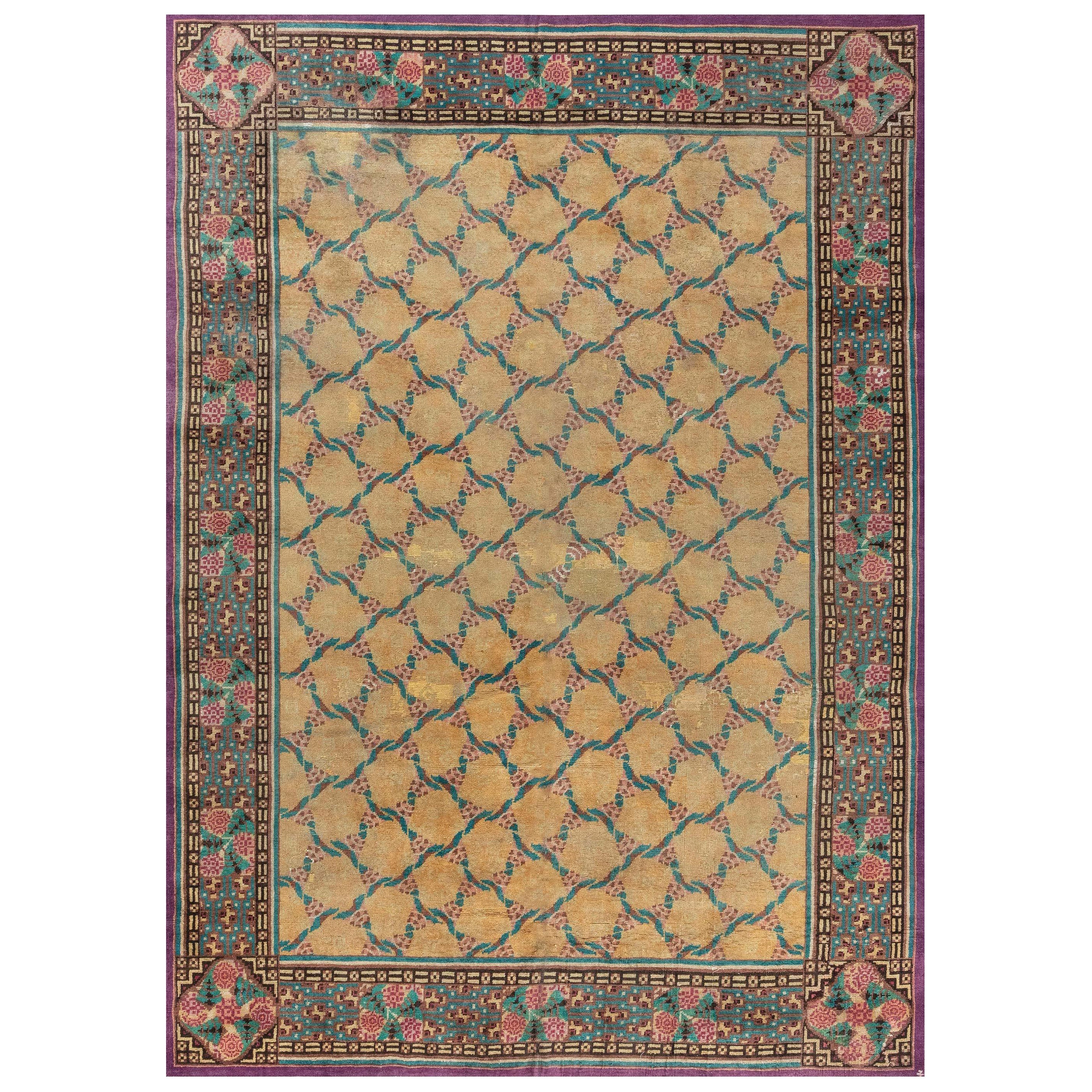 Doris Leslie Blau French Art Deco Handmade Wool Rug by Jules Coudyser For Sale